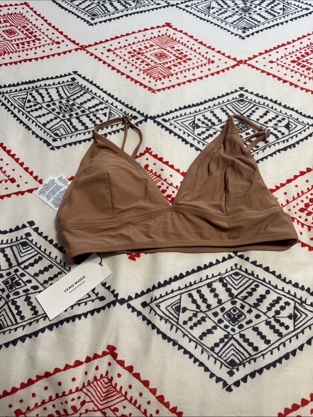 Vero Moda Tan Triangle Bralette with Adjustable Straps